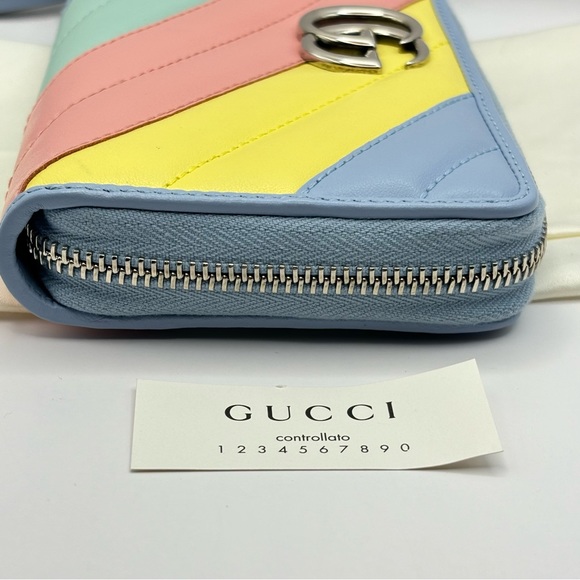 RARE LIMITED EDITION Pastel Gucci Marmont Wallet Gucci Pastel Rainbow Wallet - Picture 6 of 16